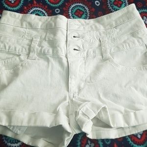 Rule 21 white high waist jean shorts